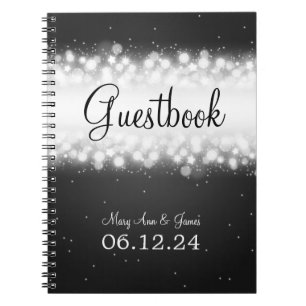 Hochzeitguestbook-magisches Schein-Schwarzes Notizblock