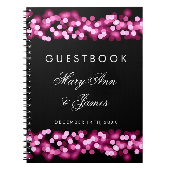Hochzeitguestbook-Rosahollywood-Zauber Notizblock (Vorderseite)