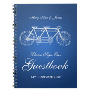 Hochzeitguestbook-Tandemfahrrad-Blau Notizblock