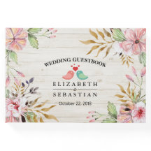 Hochzeitguestbook Wasserfarben Blume Rustikales Ho
