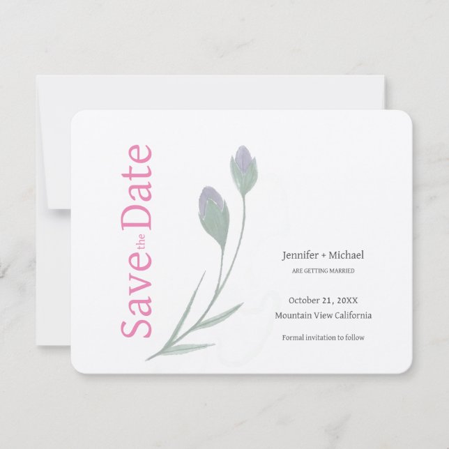 Hochzeitheiratskalligrafie Schwarz-weiß Save The Date (Vorderseite)