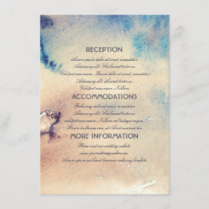 Hochzeitinformationen in Aquarell-Optik im Vintage Begleitkarte