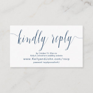 Hochzeitkalligrafie, Navy Blue, Online Dinner UAWG Begleitkarte