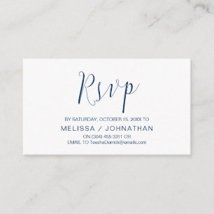 Hochzeitkalligrafie, Navy Blue Script, Dinner UAWG Begleitkarte