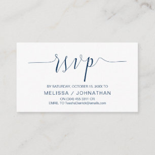 Hochzeitkalligrafie, Navy Blue Script, Dinner UAWG Begleitkarte