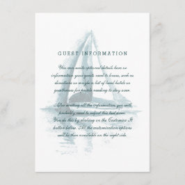 Hochzeitkarte für das Wasserfarbensegelboot Begleitkarte