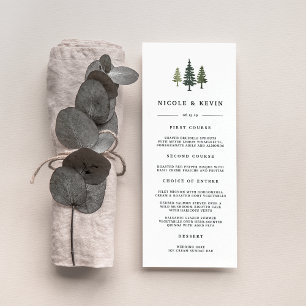 Hochzeitkarte für Tall Pines Menükarte
