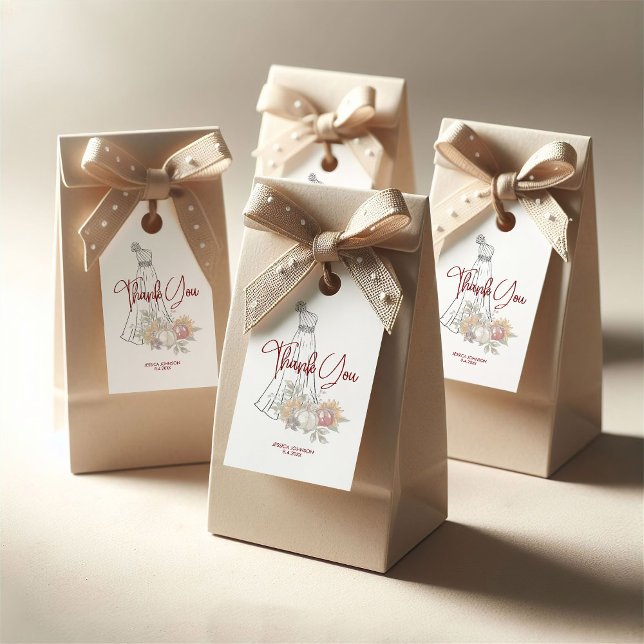 Hochzeitkleid Herbst Brautparty Vielen Dank Geschenkanhänger (Von Creator hochgeladen)