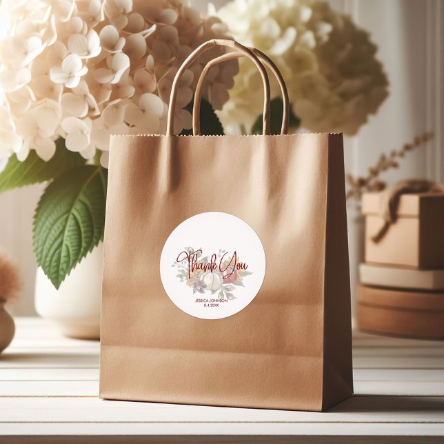 Hochzeitkleid Herbst Brautparty Vielen Dank Runder Aufkleber (Von Creator hochgeladen)