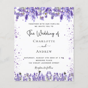 Hochzeitlavender violet Glitzer Einladung Flyer