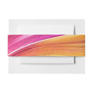 Hochzeitlich-modern-rosa Gelb- Einladungsbanderole