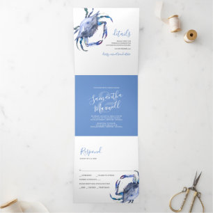 Hochzeitliche Einladung Beach Blue Crab