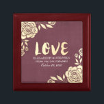Hochzeitliche Geschenkboxen Moderne Goldene Rose B<br><div class="desc">Moderne Vorlagen der Hochzeitssonne - Moderne,  wunderschöne Rose aus Golden Foil und Vintager Burgunder Roter Hintergrund. Ein perfektes Design für Ihren großen Tag. Alle Textstile,  Farben,  Größen können an Ihre Bedürfnisse angepasst werden!</div>