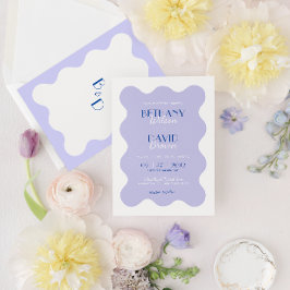 Hochzeitliche Hochzeit des Blue Lavender Wave Scal Einladung