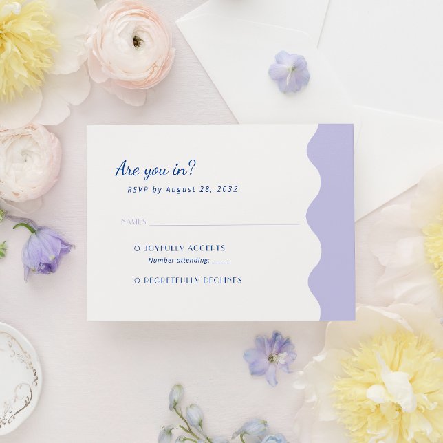 Hochzeitliche Hochzeit des Blue Lavender Wave Scal RSVP Karte (Von Creator hochgeladen)