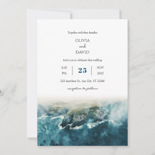 Hochzeitliche Hochzeit des Cliffs Highland Coast W Einladung