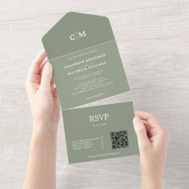 Hochzeitliche Hochzeit des QR-UAWG in der modernen All In One Einladung