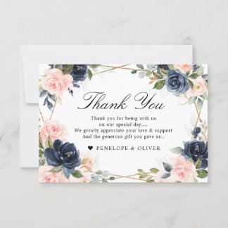 Hochzeitliche Hochzeit mit roter Blüte Dankeskarte