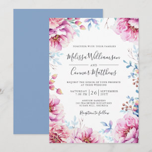 Hochzeitliche Hochzeit von Aquarellfarben Einladung