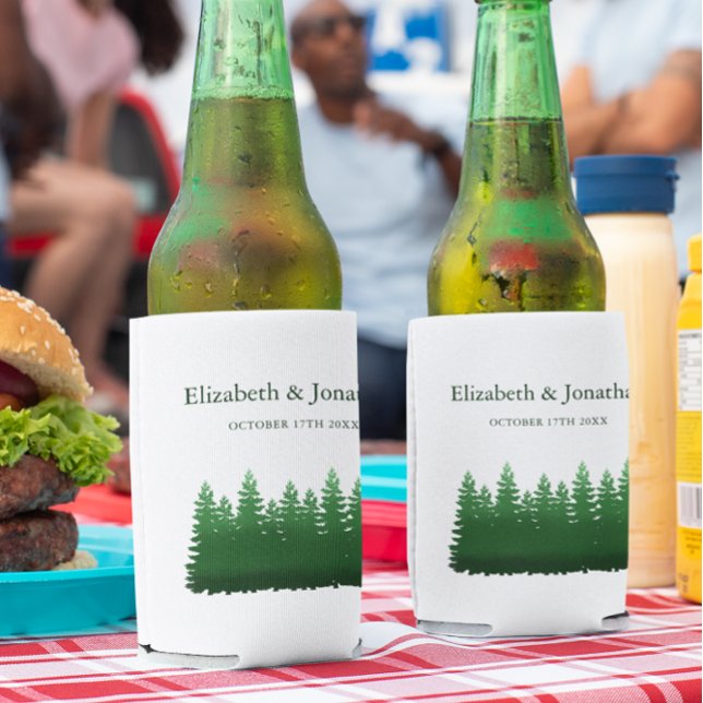 Hochzeitliche Hochzeit von Watercolor-Pinien Dosenkühler (Von Creator hochgeladen)