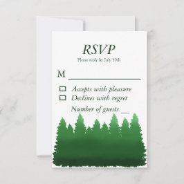 Hochzeitliche Hochzeit von Watercolor-Pinien RSVP Karte