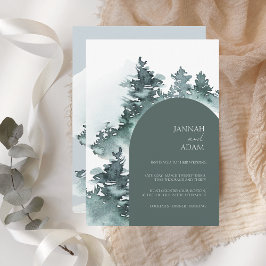 Hochzeitliche Hochzeit von Watercolor Woodland Gre Einladung