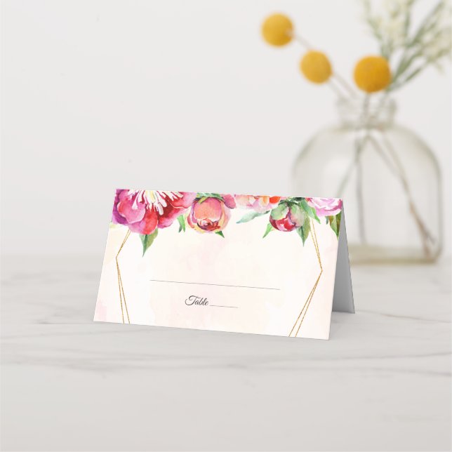 Hochzeitliche Hochzeiten von Korallenbäumen Platzkarte (Vorderseite)