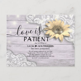 Hochzeitliche Liebe ist geduldige Sonnenblumen Ankündigungspostkarte