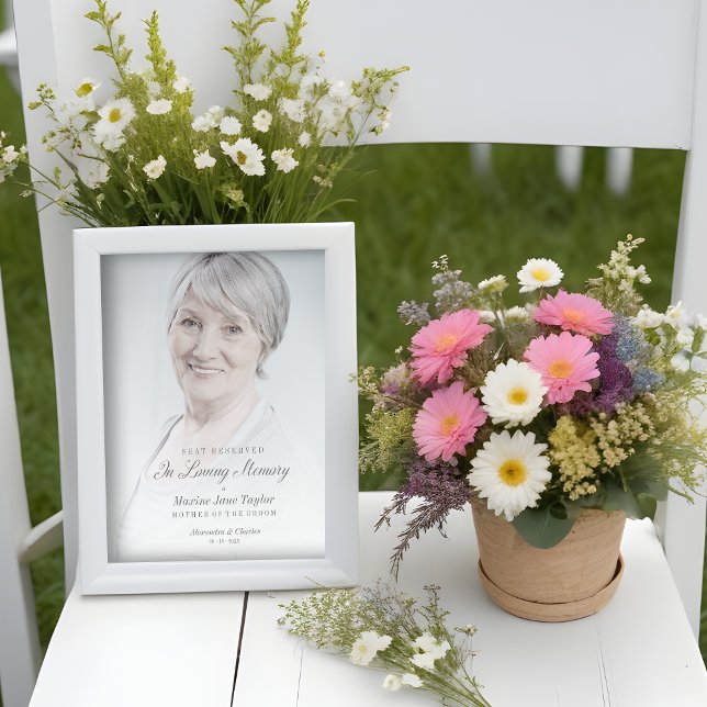 Hochzeitliche liebende Erinnerung reserviert Sitzg Poster (Wedding Loving Memory Reserved Seat Loved Ones Poster.)