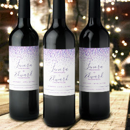 Hochzeitliche lila Duschkabine Weinetikett