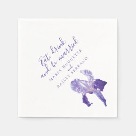 Hochzeitliche lila Iris-ultra-violette Papierservi Serviette