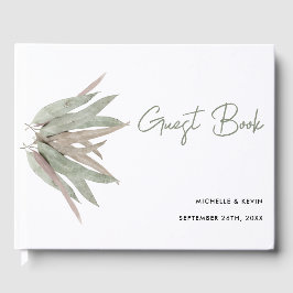 Hochzeitliche Minimalskripte Eukalyptus Gästebuch