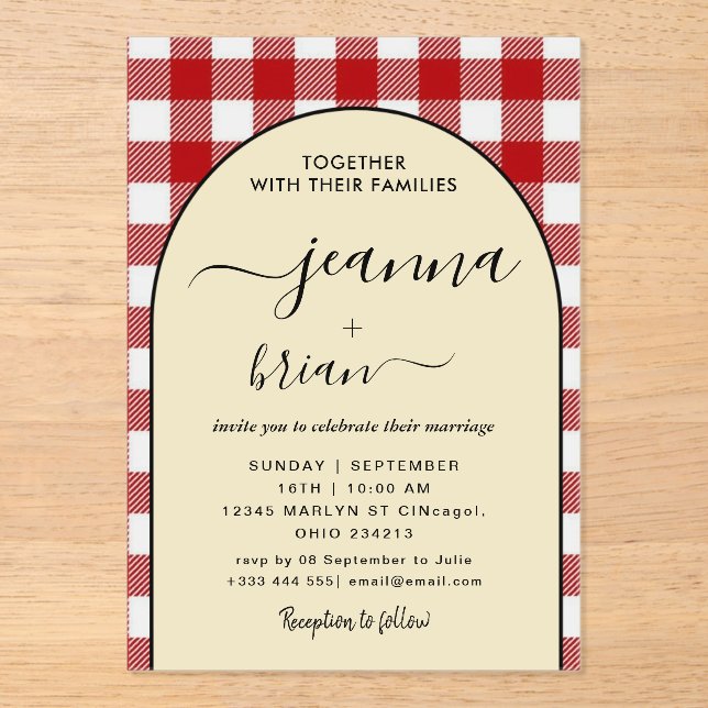 Hochzeitliche moderne Kalligrafie - Akryllische Ei Acryleinladungen (Vorderseite)