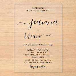 Hochzeitliche moderne Kalligrafie - Akryllische Ei Acryleinladungen