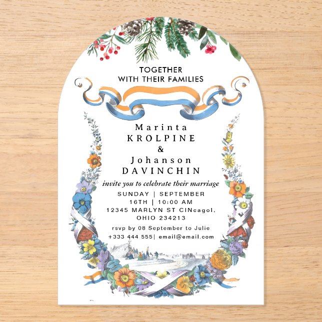 Hochzeitliche moderne Kalligrafie - Akryllische Ei Acryleinladungen (Vorderseite)