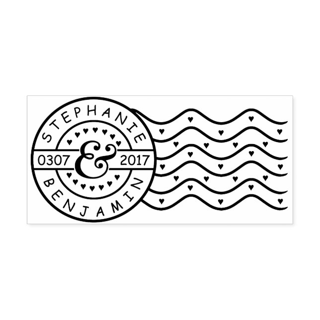 Hochzeitliche Personalisierte Namen Rett Datum Pos Gummistempel (Prägung)