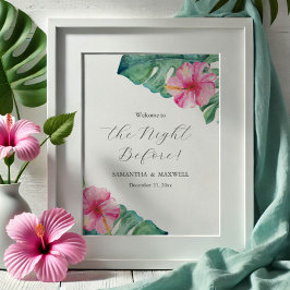 Hochzeitliche Probe Abendessen Anzeichen Hibiskus Poster