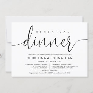 Hochzeitliche Probe und Abendessen, moderne Kallig Einladung