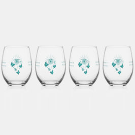 Hochzeitliche Stemless Wine Glasses Aquamarine Sch Weinglas Ohne Stiel