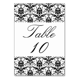 Hochzeitliche Tischnummer Elegant Schwarz-weiß Dam
