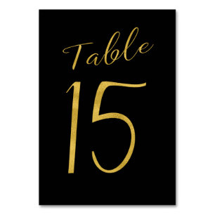 Hochzeitliche Tischnummer Gold Glitzer Schwarz ele