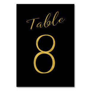 Hochzeitliche Tischnummer Gold Glitzer Schwarz ele