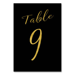 Hochzeitliche Tischnummer Gold Glitzer Schwarz ele