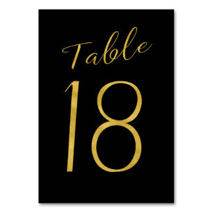 Hochzeitliche Tischnummer Gold Glitzer Schwarz ele