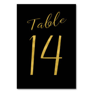Hochzeitliche Tischnummer Gold Glitzer Schwarz ele