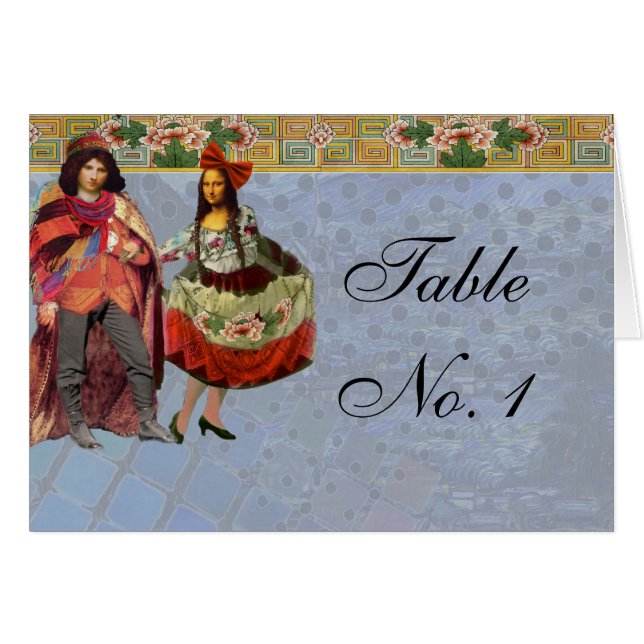 Hochzeitliche Tischnummer Platzkarten Funny (Vorderseite (Horizontal))