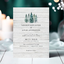 Hochzeitliche Wasserfarbe Holz Rustikale Pinienbäu