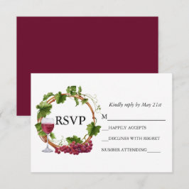 Hochzeitliche Weintrauben Weintrauben Burgund RSVP Karte