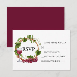 Hochzeitliche Weintrauben Weintrauben Burgund RSVP Karte