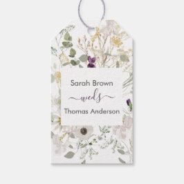 Hochzeitliche WILDBLUME GELB UND LILA Geschenkanhänger